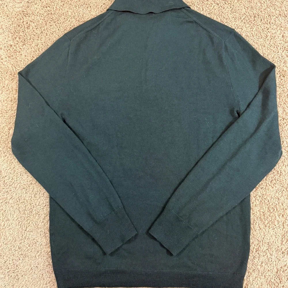 J.Crew Polo Sweater Mens Small Teal Green Excellent 100% Italian Wool G8236